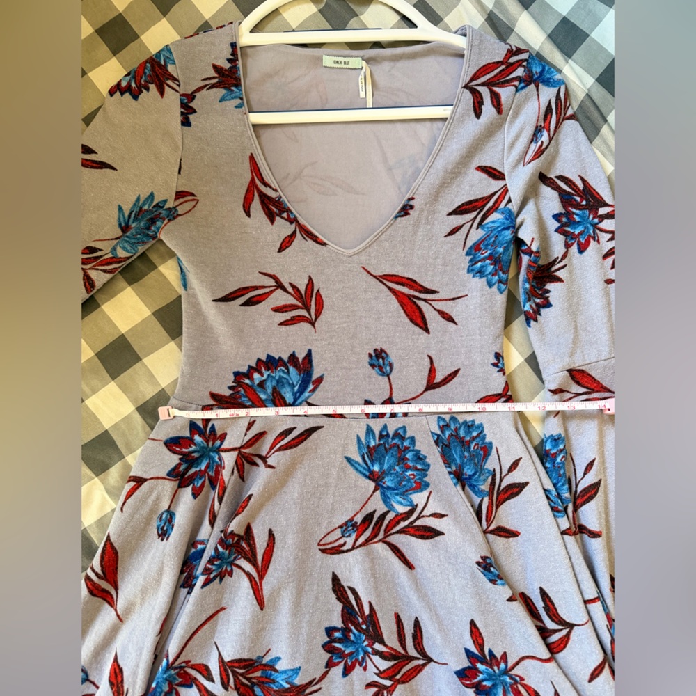 Kimchi Blue Floral Bell Sleeve Mini Dress XS Boho Cottagecore - Picture 6 of 8